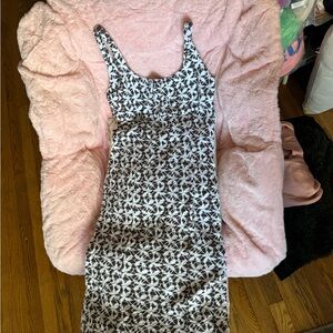 Diane Von Furstenberg Bridget Jacquard Stretch Ponte Dress White Brown| Size 6